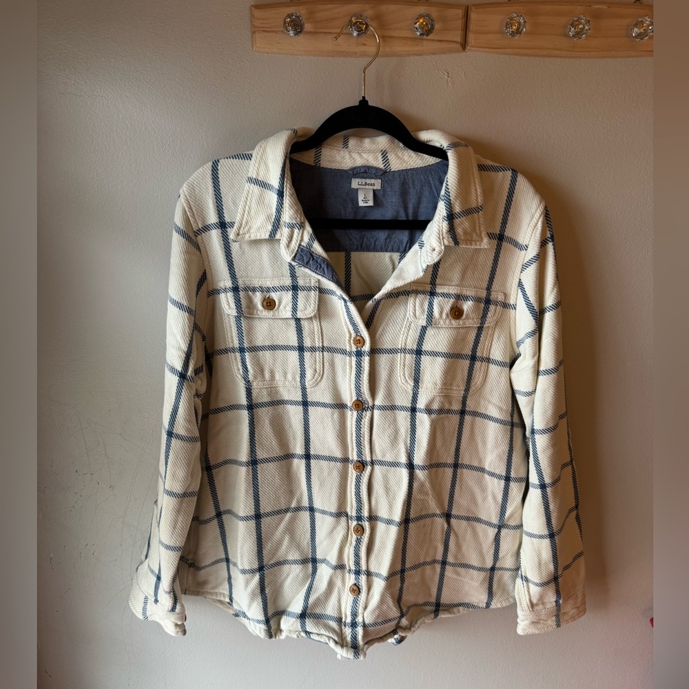 L.L. Bean Thick Plaid Button-Up Shirt/Jacket